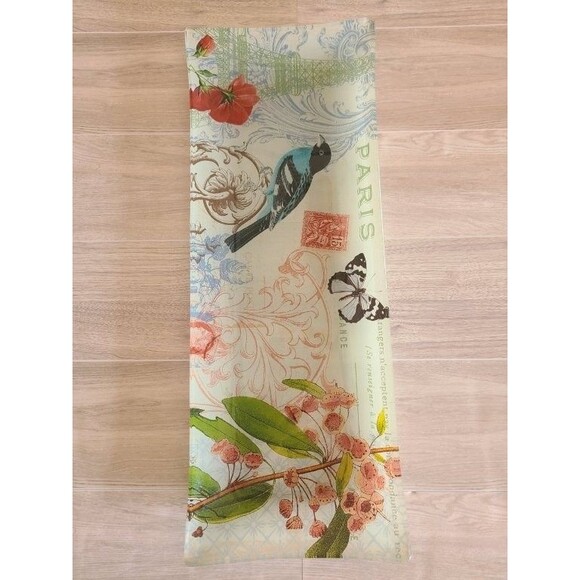 Oblong Paris Tray Eiffel Tower, Bird & Butterfly Design, Vintage Botanical Décor - Picture 4 of 8